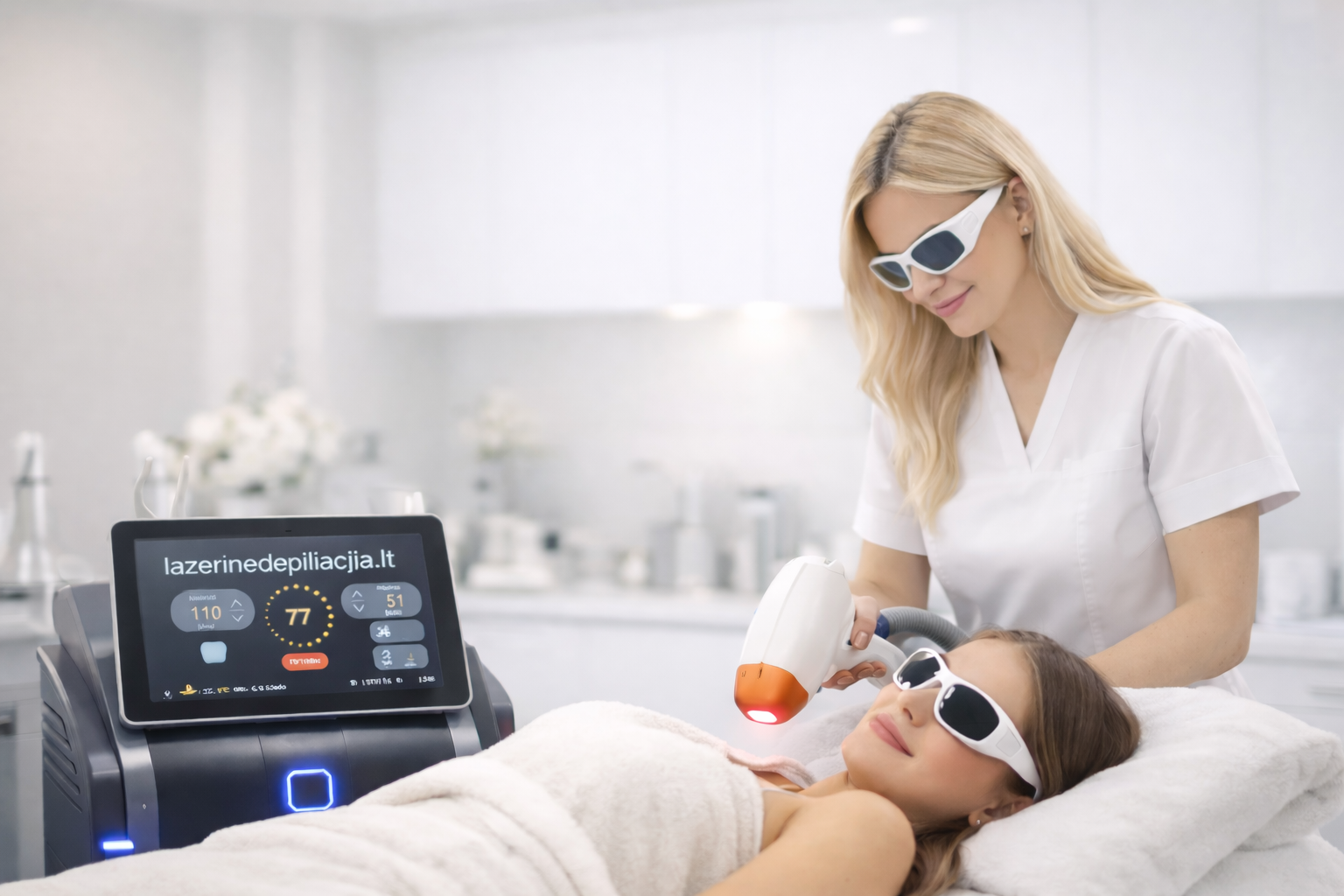 Lazerinės depiliacijos procedūra Vilniuje su specialiste ir sertifikuota įranga